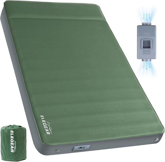 Elegear CumbreX™ Self-Inflating Queen Sleeping Pad – 4" Memory Foam with Built-In Pump