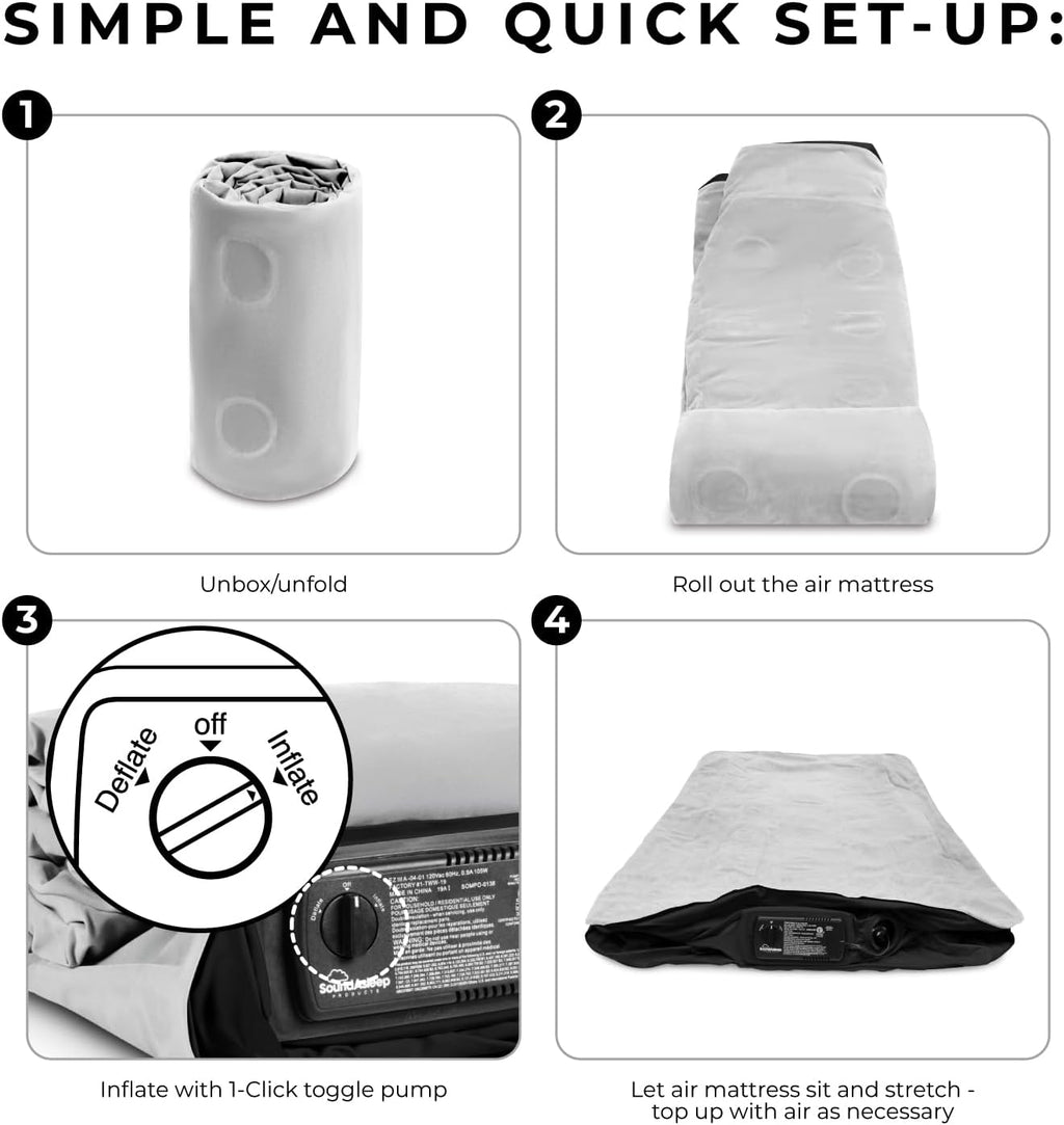 Queen Air Mattress Rental – SoundAsleep Dream Series (Double Height)