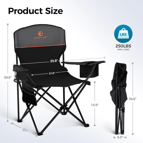 ALPHA CAMP Folding Chair with Cooler | Rental (2-Pack)