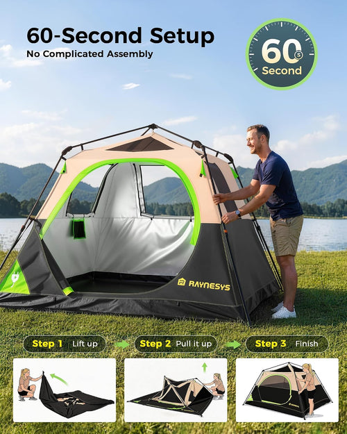 4-Person Instant Cabin Tent — Festival Ready (60-Sec Setup)