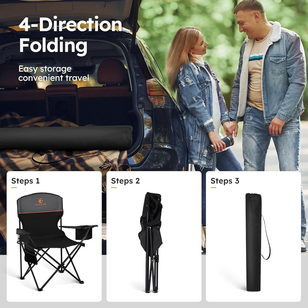 ALPHA CAMP Folding Chair with Cooler | Rental (2-Pack)