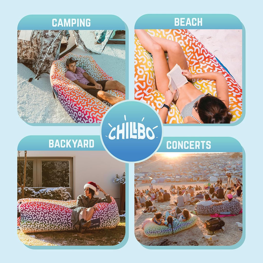 Chillbo Inflatable Couch — Festival Lounger for 3 (No Pump Needed)