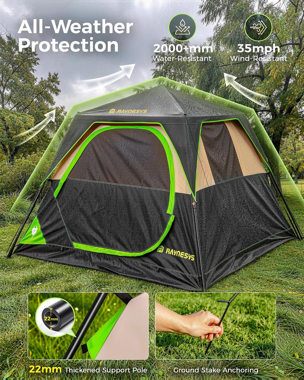 4-Person Instant Cabin Tent — Festival Ready (60-Sec Setup)