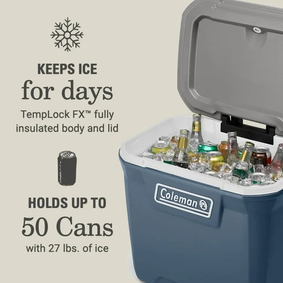 Coleman 316 Series 60QT Hard Chest Wheeled Cooler – Lakeside Blue