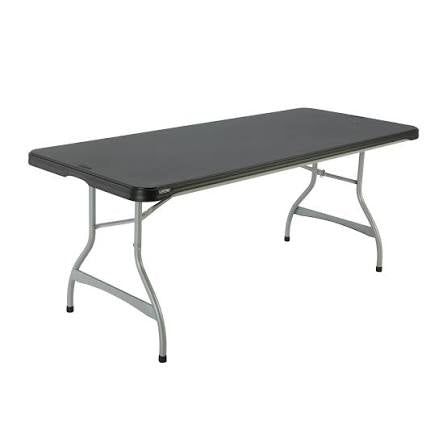 Folding Table – 6 ft Lifetime Fold-in-Half (Black)