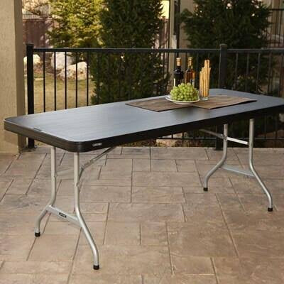 Folding Table – 6 ft Lifetime Fold-in-Half (Black)
